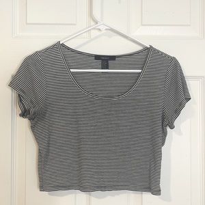 Plain striped crop top